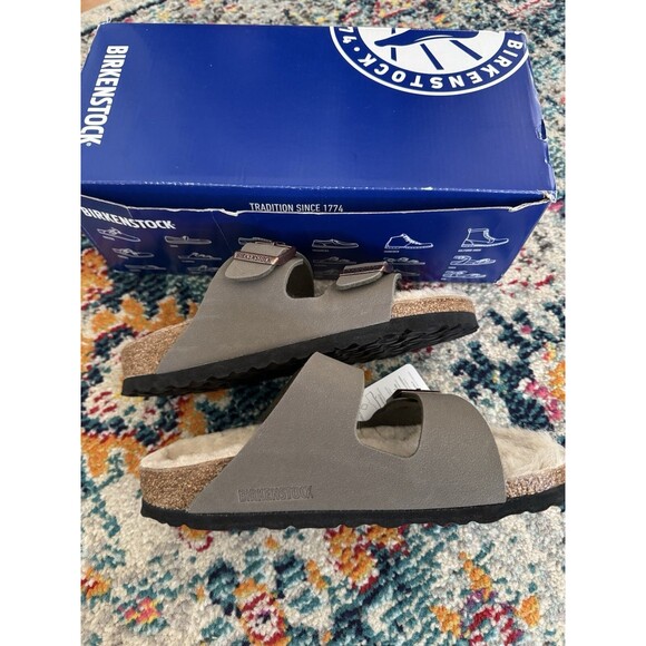 Birkenstock Women's Arizona Shearling Suede Sandals Size 36 New In Box - Picture 3 of 13